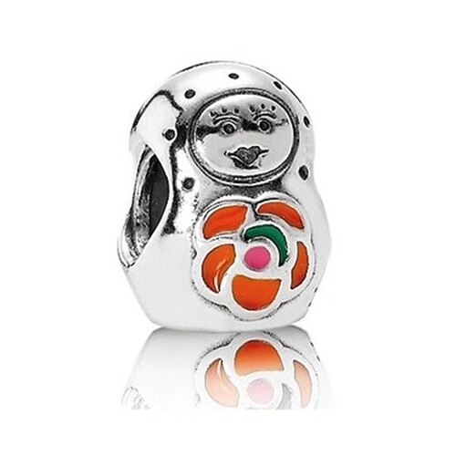 2019 NUOVO 100% 925 Sterling Silver Spring Perle di Vetro Fantasma Elephant Stampe della Zampa Cucciolo ROSSO di Fascino Del Fiore Dei Bambini Dei Monili Delle Donne regalo: 1