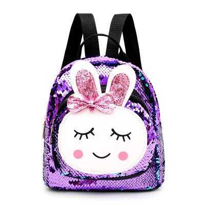 Mochila de lentejuelas brillantes para niñas, mochila para niños, mochila para niñas, mochila para niños: Púrpura