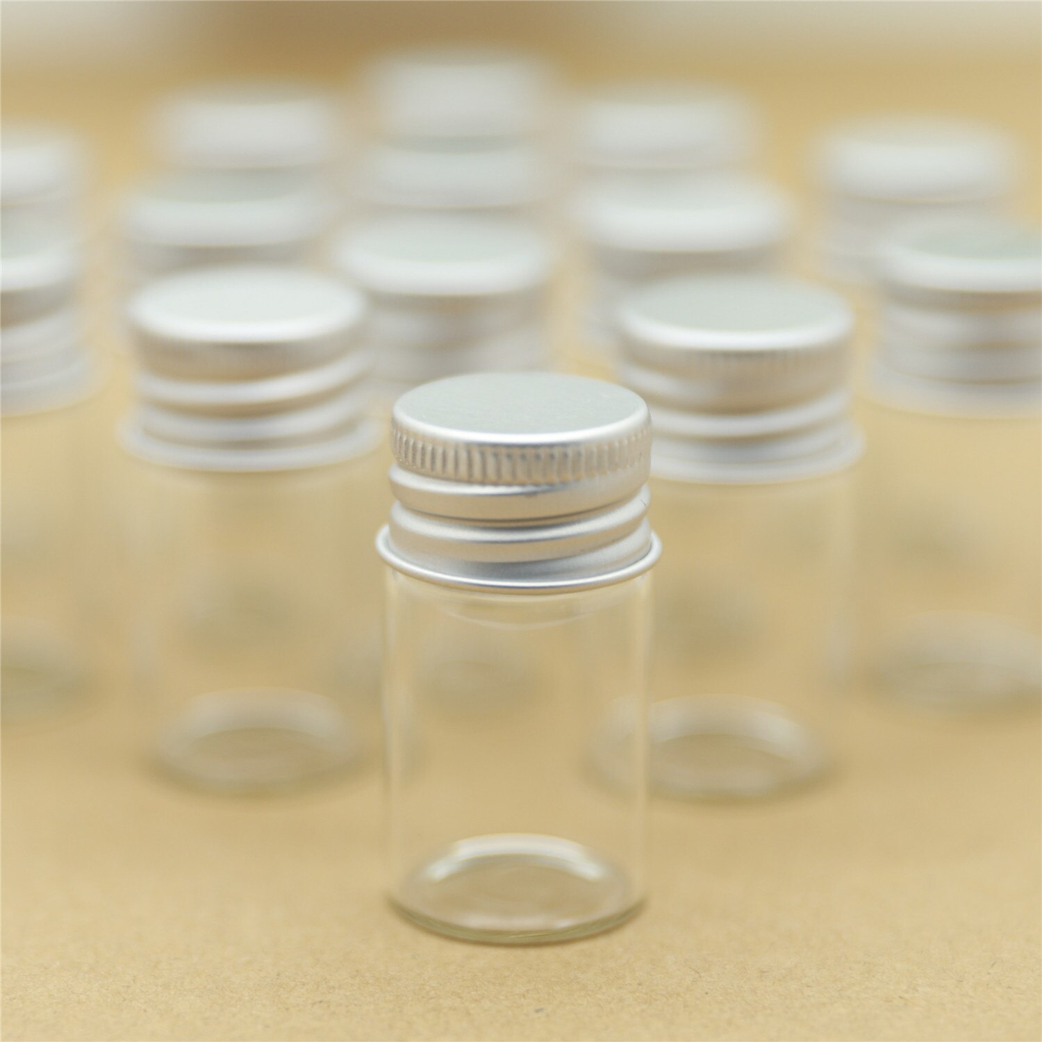 24 Pieces 22*40mm 8ml Small Glass Jars Silver Screw Cap storage mini Glass bottle Test TUBE Vial Tiny Container Diy Wedding