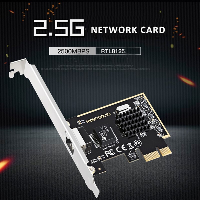2.5g netværksadapter spil pcie-kort gigabit netværkskort 2500m netværksadapter rtl 8125 rj45 kablet netværkskort