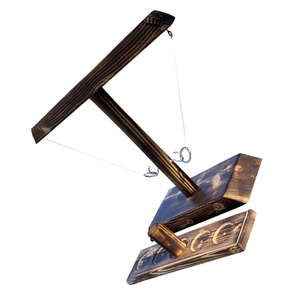 1 Set Hook and Shot Ladder Game Wooden Ring Toss Board Game: Default Title