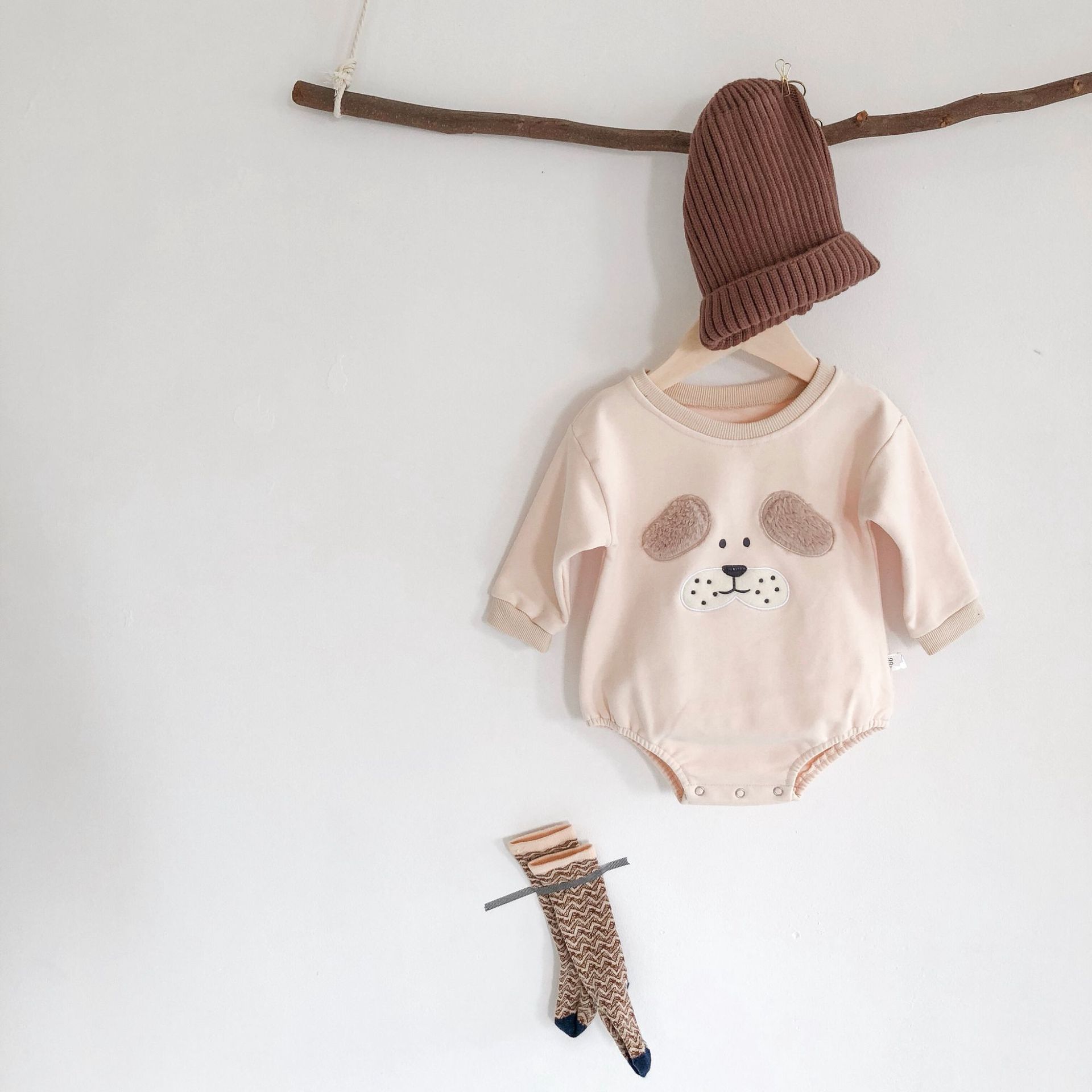 -né infantile body mignon dessin animé imprimer coton à manches longues garçons filles combinaison automne bébé vêtements