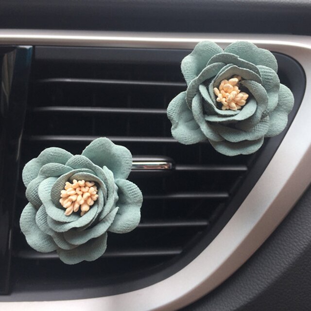 Auto Klimaanlage Auslauf Blume Parfüm Clip Duft Lufterfrischer Autos Luft Reiniger Duft Diffusor Auto Zubehör: cyan-Blau