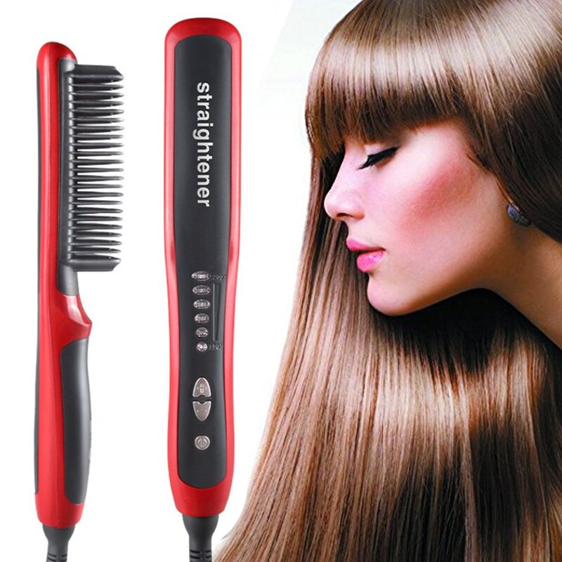 Verwarmende kam stijltang baard stijltang voor mannen gladmakende haarstijlborstel haarstyler gereedschap kam voor baard