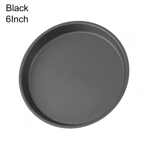 Hittebestendig Gladde Rand Carbon Staal Non-stick Pizza Plaat Voor:  Black 6inch