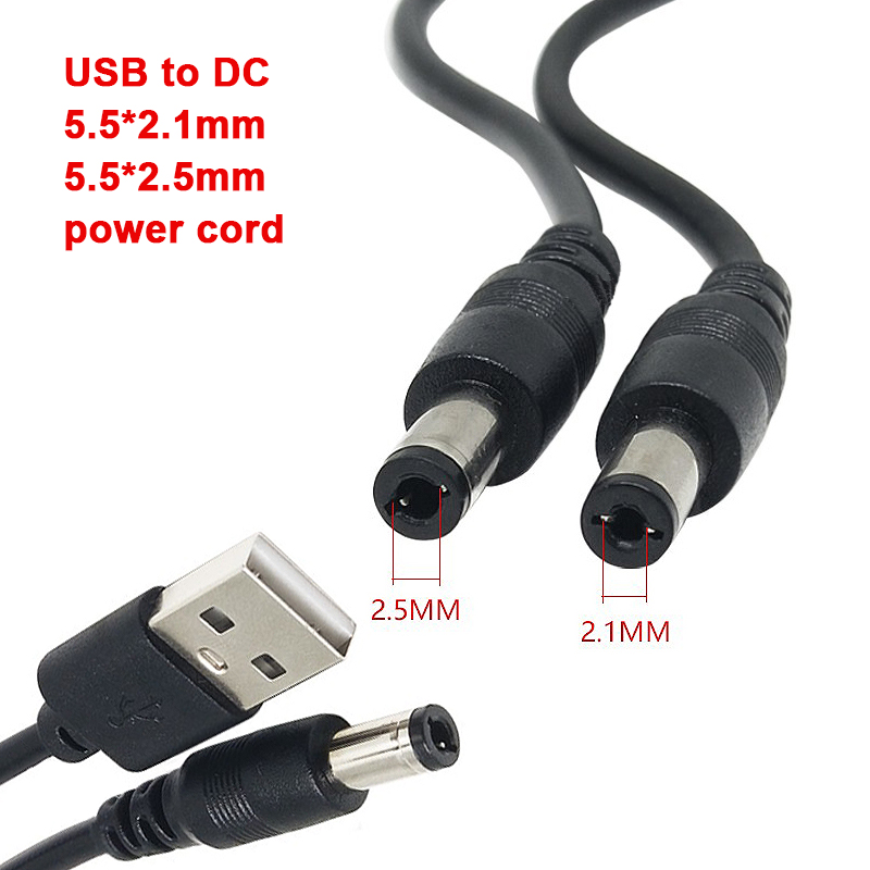 USB naar DC oplaadkabel 5,5*2,1mm / 5,5*2,5 koperen kern voedingskabel DC005 conversiekabel 5V DC oplaadkabel