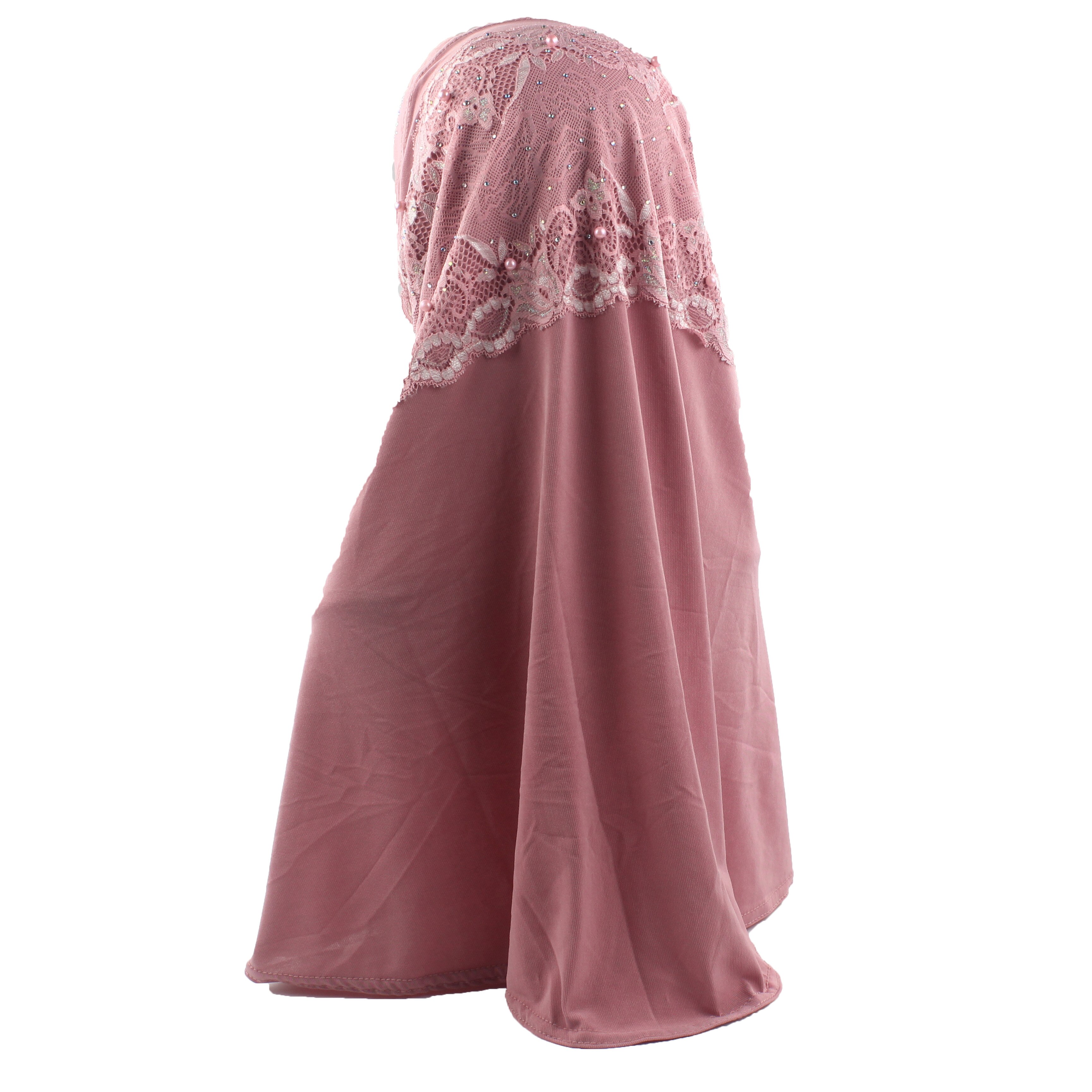 Muslimske kvinder piger hijab islam tørklæde amira håndlavet perle lille diamant blonde patchwork blød stretch