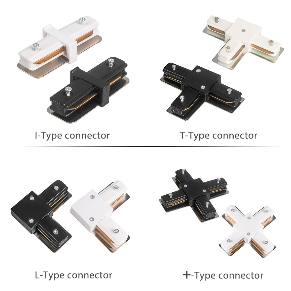 1 Meter Track Rail 2 Wire 4 Wire Track Light Connector Rail Lamp Spotlight Tracking Lights Aluminum Track Lighting Fixture 1pcs