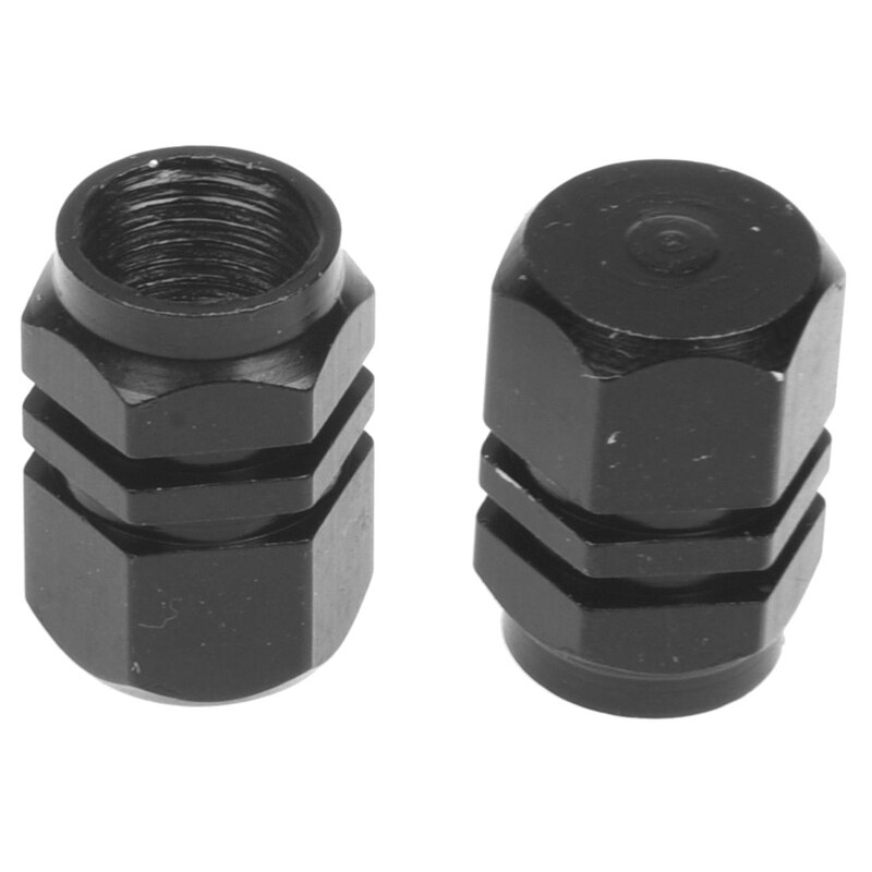 Tampas das válvulas para pneus de bicicleta, motocicleta, de carro-preto com 2 peças ferramenta da válvula demonte do pneu 10cm, 4 peças