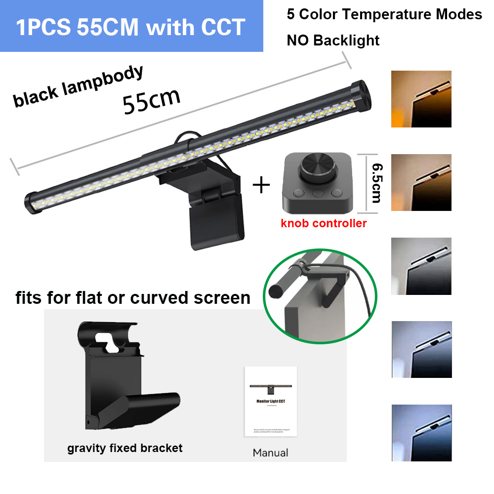 Wiscolor LED-computermonitor lichtbalk met afstandsbediening oogzorg tafellamp dimbaar scherm lichtbalk geen schittering thuiskantoor gaming: Blauw