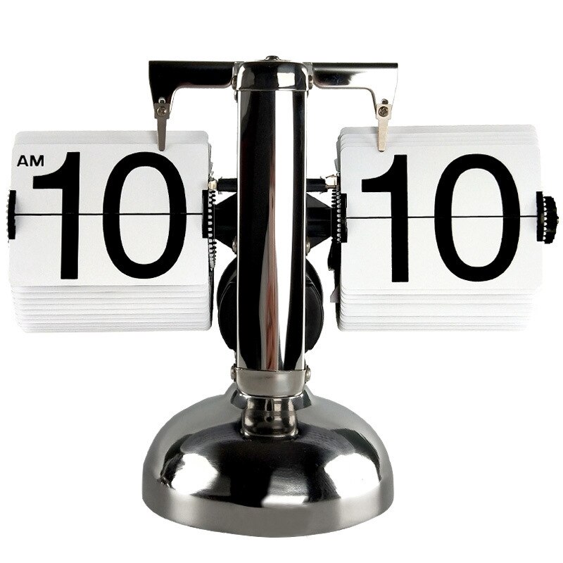 Ure lille retro flip ur rustfrit stål flip flip intern gear drift sten yingzhong personlighed kunst ur  lb32812