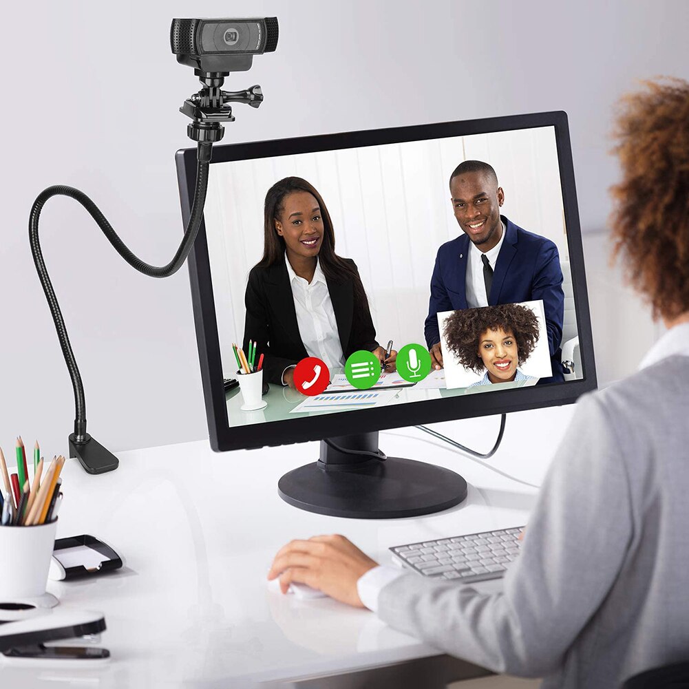 Webcam Stand Verbesserte Langlebig Klemme Halterung Mit flexibel 360 Grad Schwanenhals Für Logitech Webcam Und Alle 1/4 &quot;Schraube Gerät