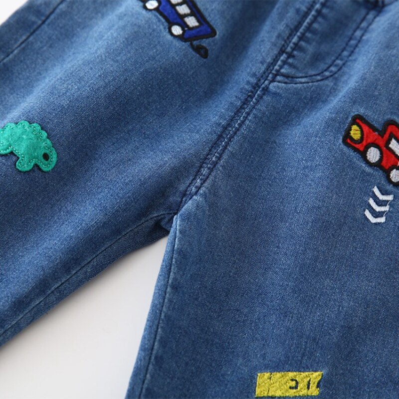 CROAL CHERIE Spring pantaloni per bambini Jeans per bambini Baby Toddler Cute Car comodo abbigliamento per bambini pantaloni per bambini per ragazzi