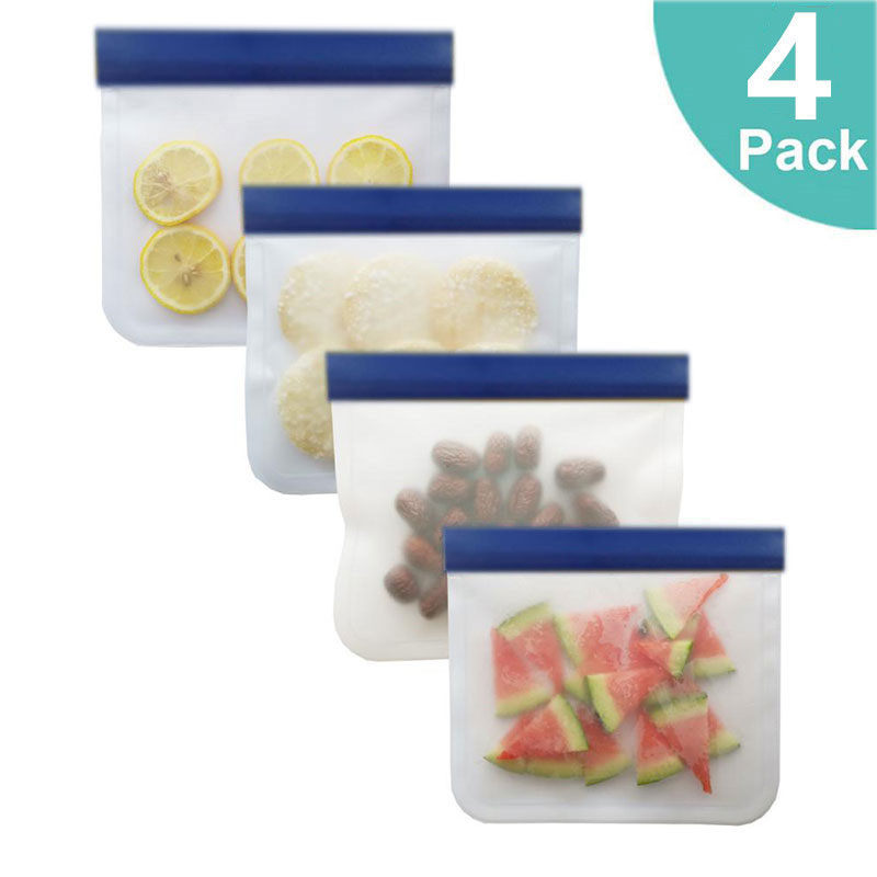 Reusable Silicone Food Storage Bag Upgrade Leakproof Containers Top Freezer Ziplock Shut Bag Silicone Bag Food Fresh Storage Bag: DARK GRAY