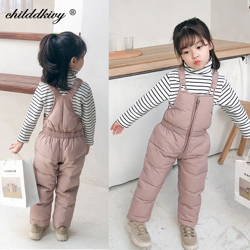 Combinaison en coton pour enfants, salopette en duvet épais, pantalon , vêtements pour bébés filles de 1 à 5 ans, collection hiver