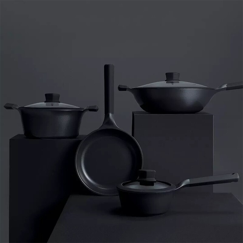 Xiaomi Huohou NonStick Super Platinum Frying Pan Wok Stockpot Milk Pan Durable Easy to Clean High Temperature Reminder Kitchen
