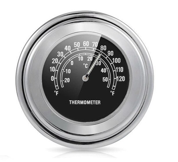 Thermomètre-horloge de guidon de Moto, 22-25MM, horloge de montre, jauge de température pour Yamaha Kawasaki: Black Temp
