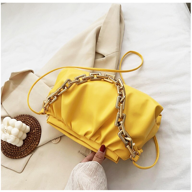 Sac à main de luxe femmes sacs sac à bandoulière en cuir chaîne femme fourre-tout concepteur sac à bandoulière femmes Vagrant pochette: Yellow Shoulder Bag