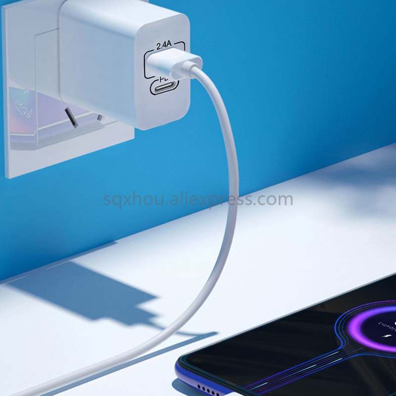 10 stück 12w usb + pd schnelllade-ladegerät mit  qc3.0 eu/ us-steckern (typ c) für samsung iphone  x 8, 11, 12, 13 mini, pro max