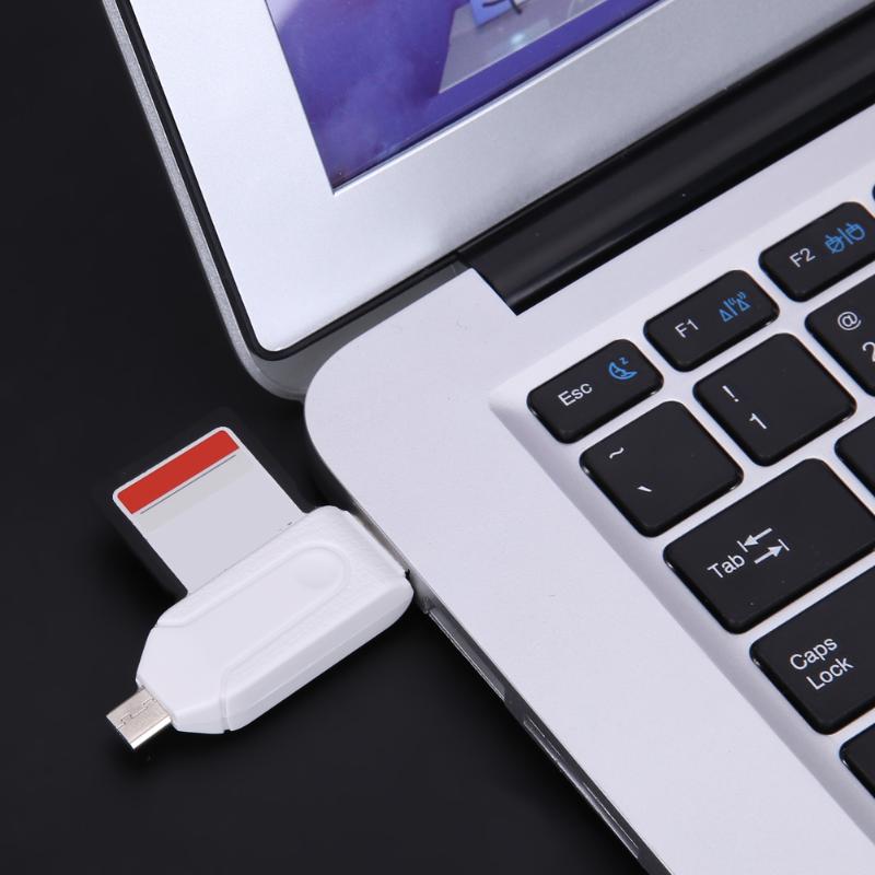1pc 2 in 1 usb 2.0 otg muistikortinlukija sovitin universaali micro usb tf sd kortinlukija puhelimeen tietokone kannettavaan