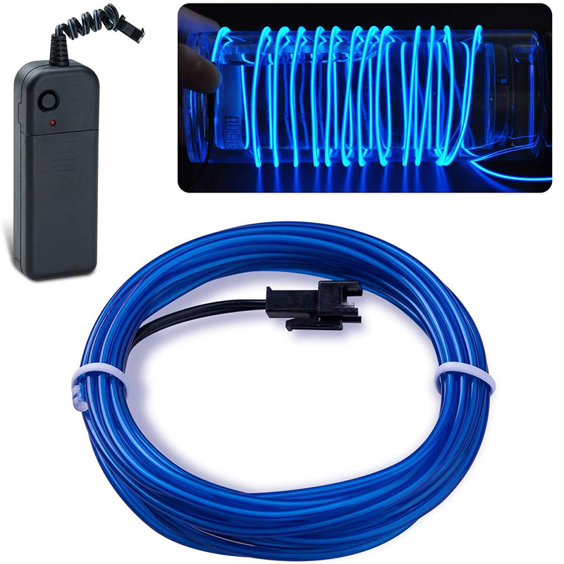 Câble métallique fluo à LED, 2m, luminaire décoratif idéal pour une soirée séparés ante, Noël, une voiture ou un rave: Beige