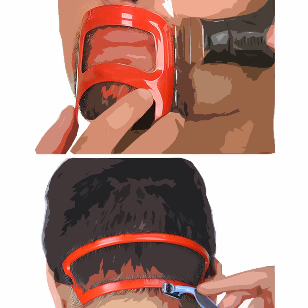 Men Beard Shaping Styling Template Red Bearded Beard Shaper And Neck Hair Styling Trim Set Stencil Shaper Hair Tool Beauty L1011