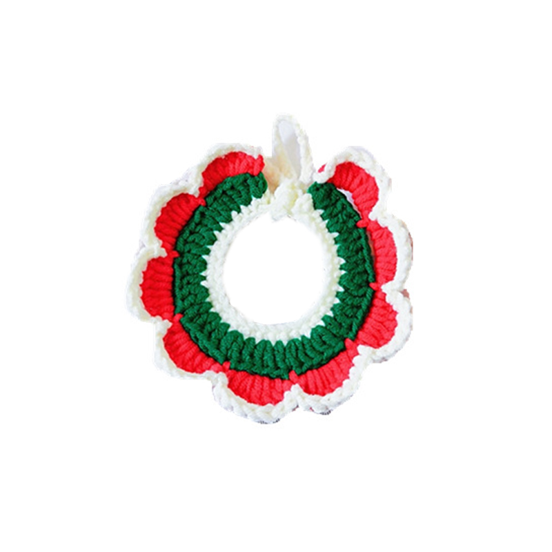 Écharpe de noël pour chien et chat, collier tricoté, rouge, vert, cloche, Bandana, Costume de noël pour chiot: As picture3 / XS