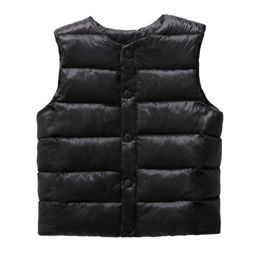 Barn vest klær gutter jakker barn jenter solid stripet vest varm vest vindjakke vanntett yttertøy barnefrakk: Svart 3t