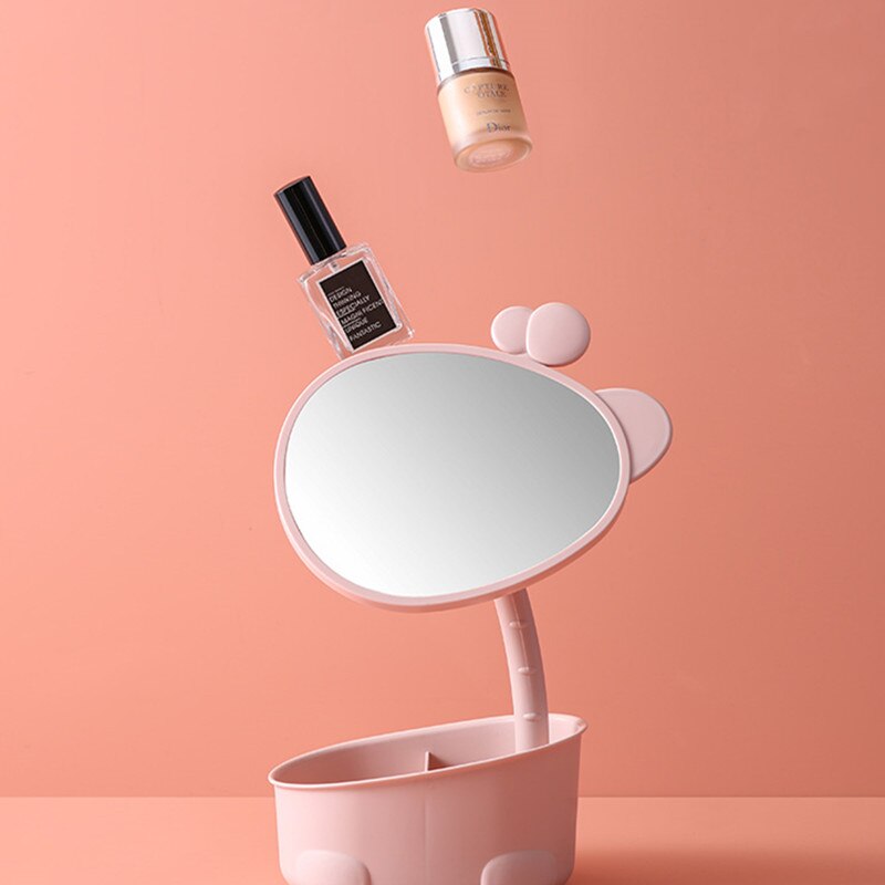 Skrivebords makeup spejl makeup spejl bærbart sammenklappeligt lille spejl smart spejl badeværelse makeup spejle ovalt spejl