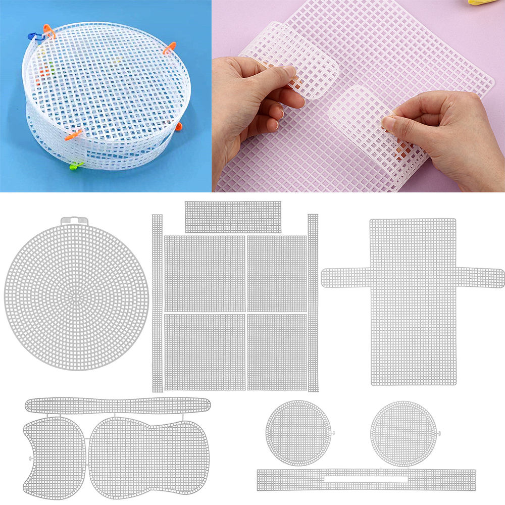 Tela de malla de plástico para hacer bolsas artesanales, tejido de Material, pestillo, bolsas de gancho, accesorios para manualidades
