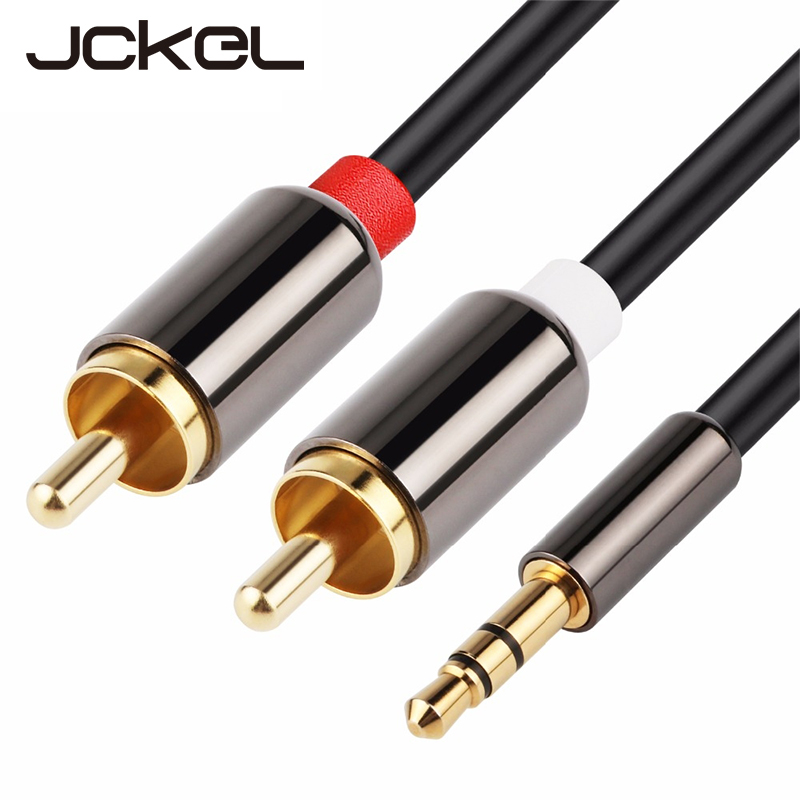 Jckel Rca Kabel 3.5 Mm Jack Naar 2 Rca Aux Audio Kabel 3.5 Mm Naar 2RCA Mannelijke Adapter Splitter Voor tv Box Apple Tv Luidsprekerkabel Cord: 0.5m