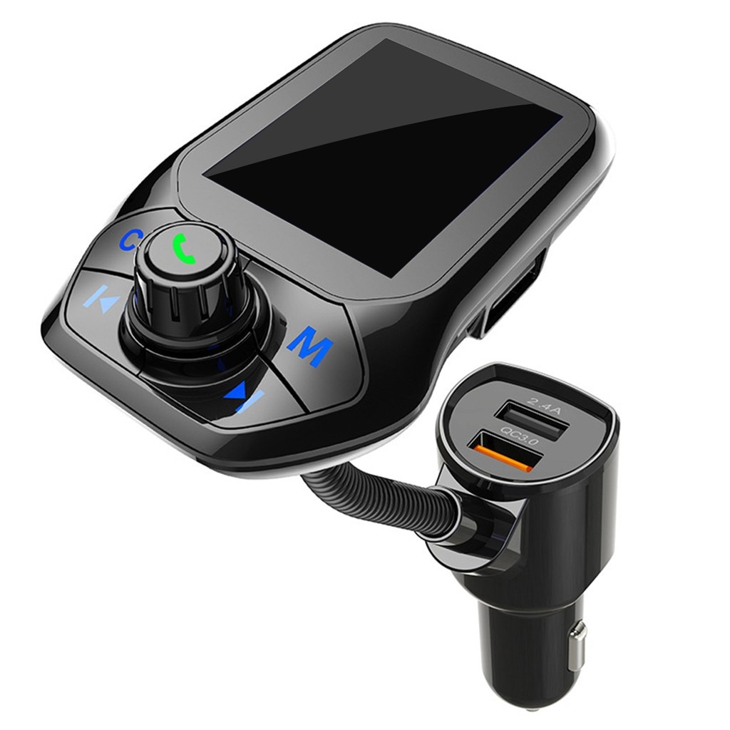 Car FM Transmitter Auto Scan Unused Station Radio Transmitter Adapter With QC 3.0 Quick Charging Port U Disk For Music