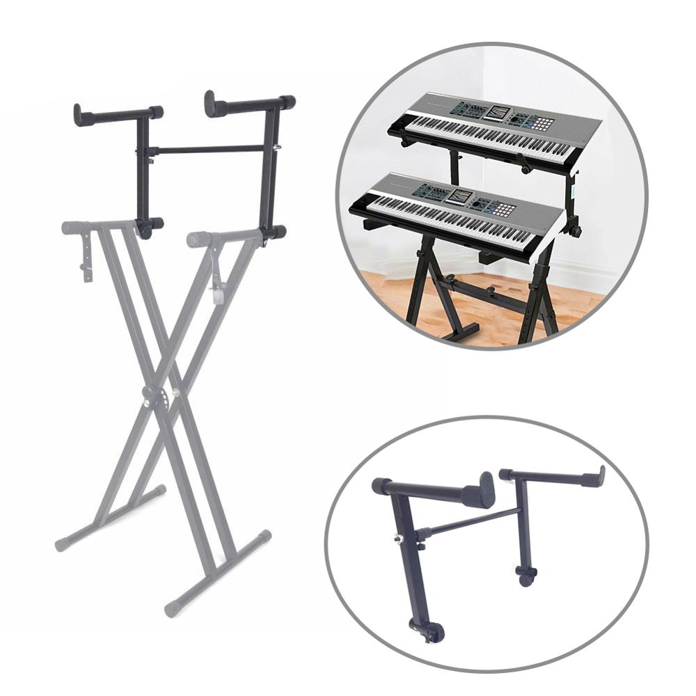 Adjustable Black Single Tube Heightening Electronic Piano Rack Stand Keyboard Instrument Support Holder Parts Accessoreis