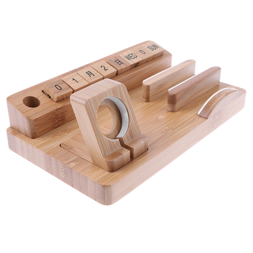 Oplaadstationhouder van bamboehout voor iwatch en dockingstationhouder voor ipod, iphone, ipad en tablets