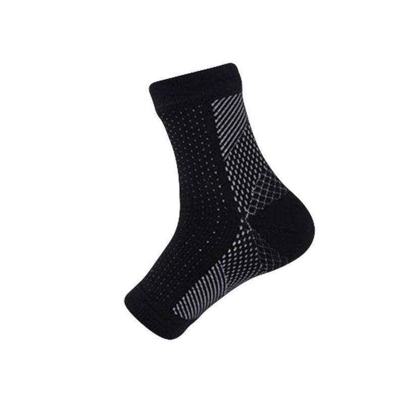 Anti Fatigue Compression Foot Sleeve Support Running Cycle Basketball Sport Socks Outdoor Men Ankle Brace Sock: Black / LXL