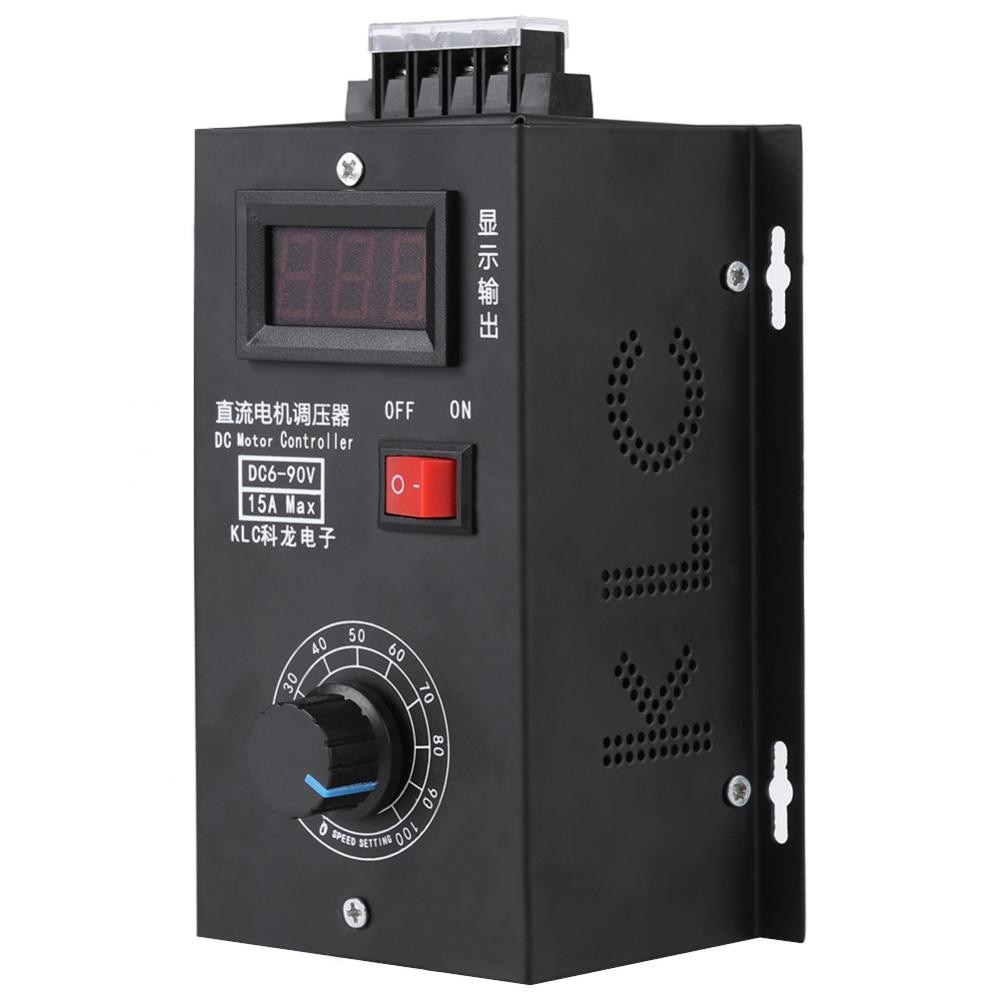 Universal 6-90V PWM DC Motor Speed Control PLC 15A Governor Volt Display