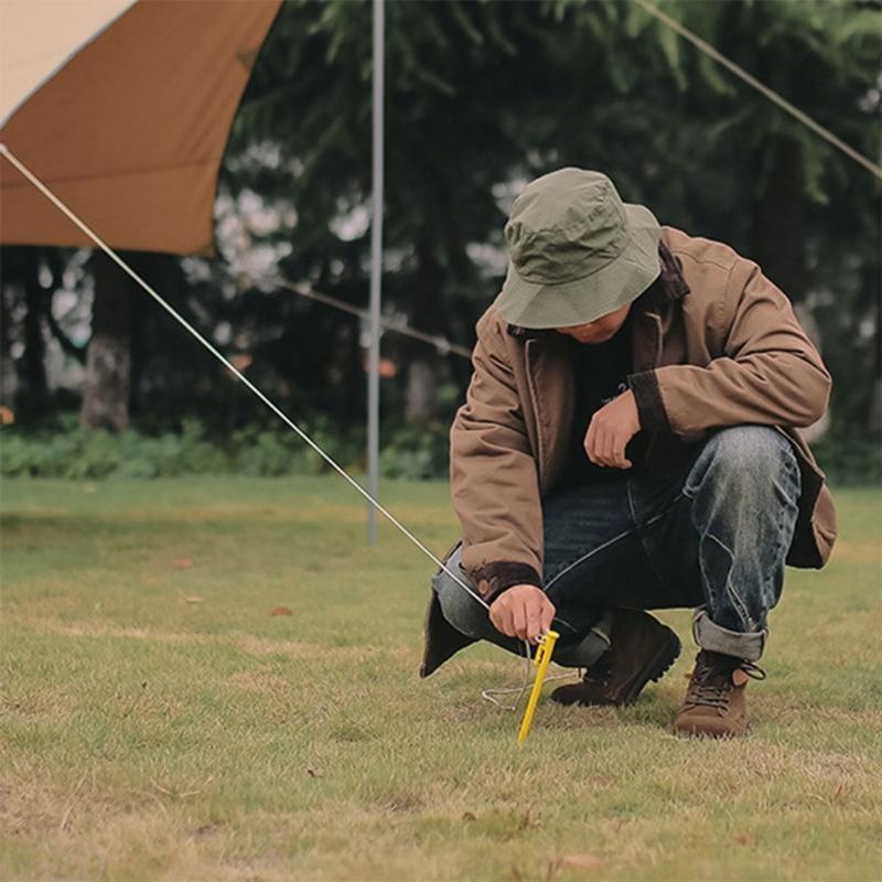 AP28 4 Pcs Heavy Duty Tent Peg Lengthen Steel Outdoor Tent Stakes Ground Stakes for Canopies, Camping, Hiking, Beach Durable