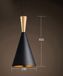 Abc pendellamper (høje, fede og brede) tom musikinstrument hængende pendel lys til restaurant lampe bar: Træ og sort c