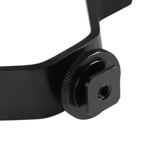 three in one metal shoe "V" shape flash stand braket mount adapter 1\4 screw Microphone, Flash, LED Camera Lamp