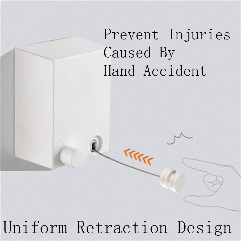 Indoor Outdoor Retractable Laundry Clothesline Wall Hanging Stretch Washing Clothes Line Shrinking Balcony Invisible Line