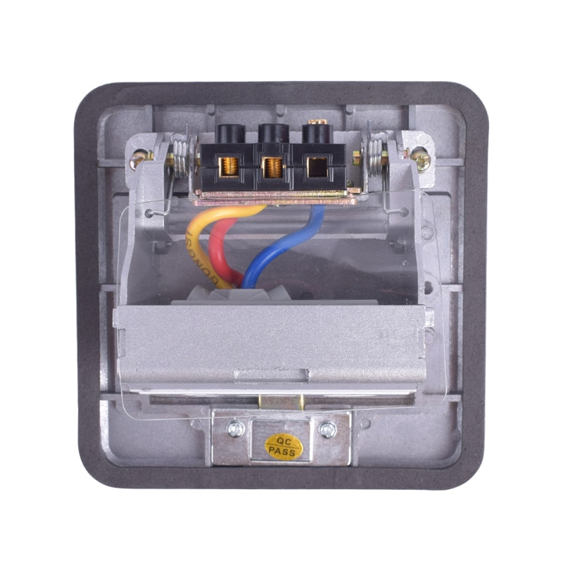 Coswall All Aluminum Silver Panel Universal 5 Hole Pop Up Floor Socket Power Outlet AC 110~250V