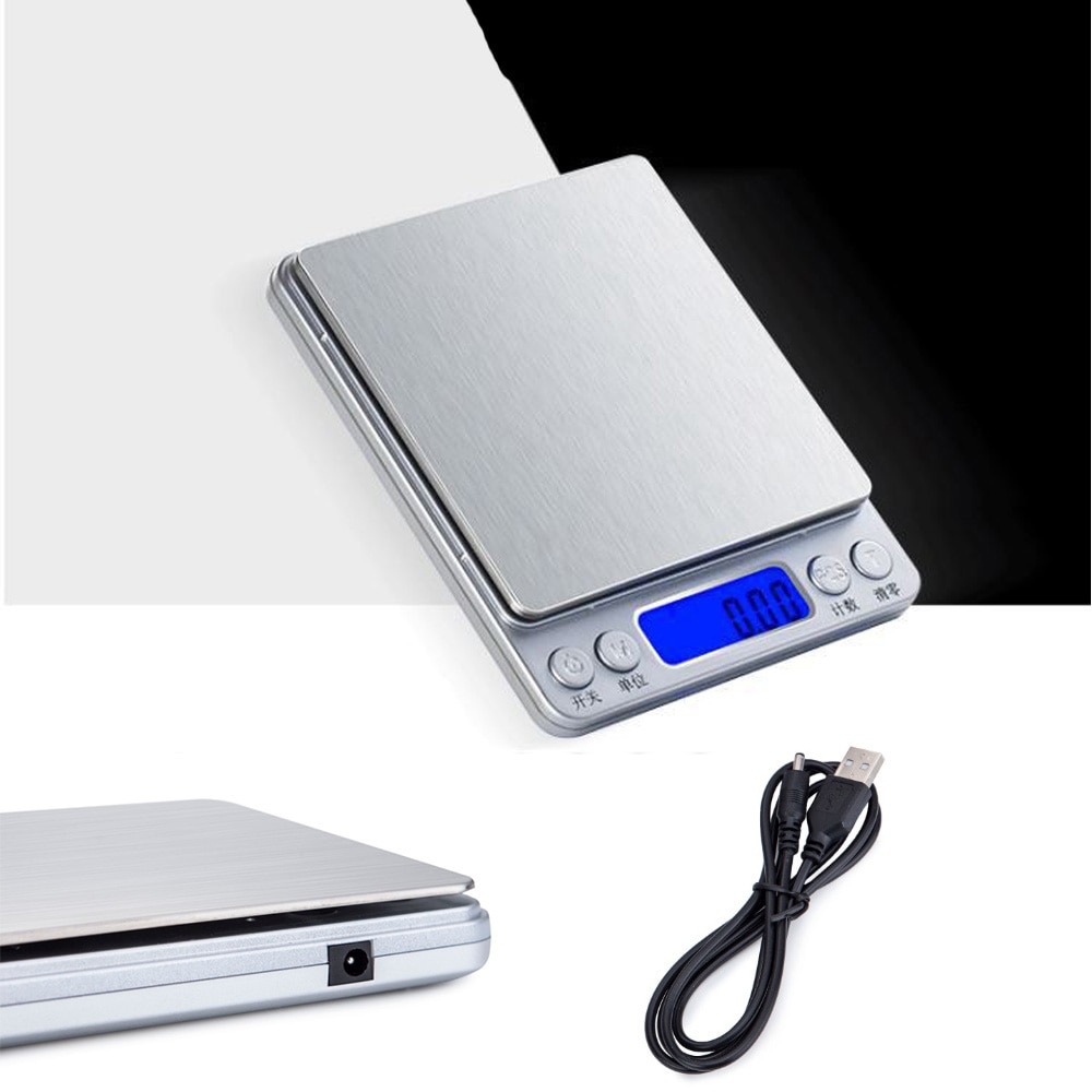 Báscula electrónica LCD de 500g/0,01g, 3kg/0,1g, joyería de alta precisión, gramos, balanza de peso para Cocina