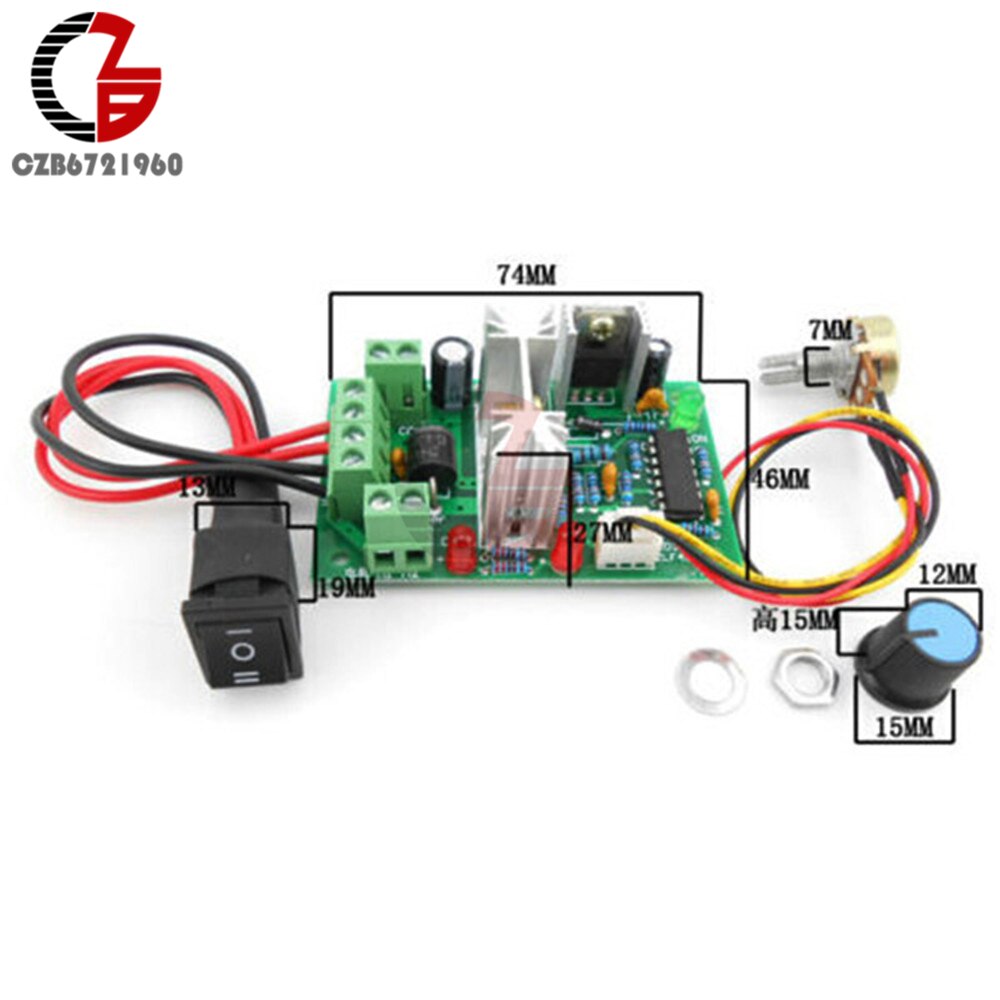 10-36V Voltage Regulator DC Motor Speed Controller Reversible PWM Speed Regulator Governer Forward Reverse Control Switch