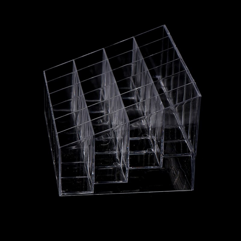 Clear Acrylic 24 Grid Makeup Organizer Storage Box Lipstick Nail Polish Display Home Storage