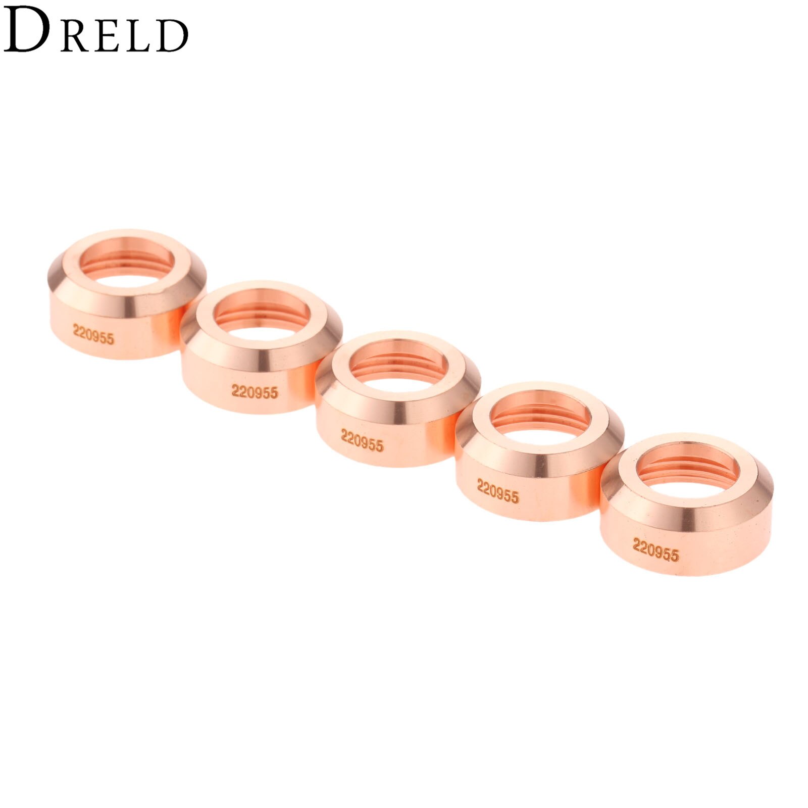 DRELD 5Pcs 45A-100A Plasma Shield 220955 Fit For 65/85 Plasma Cutting Torch Consumables Welding Soldering Supplies Replacement