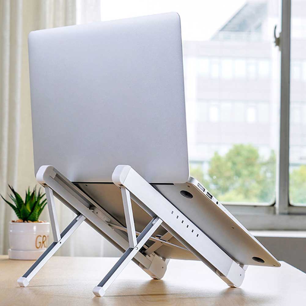 Universal Antislip Moderne Desktop Houder Verstelbare Hoogte Laptop Stand Opvouwbare Draagbare Uitgeholde Kantoor Woonaccessoires: Zilver