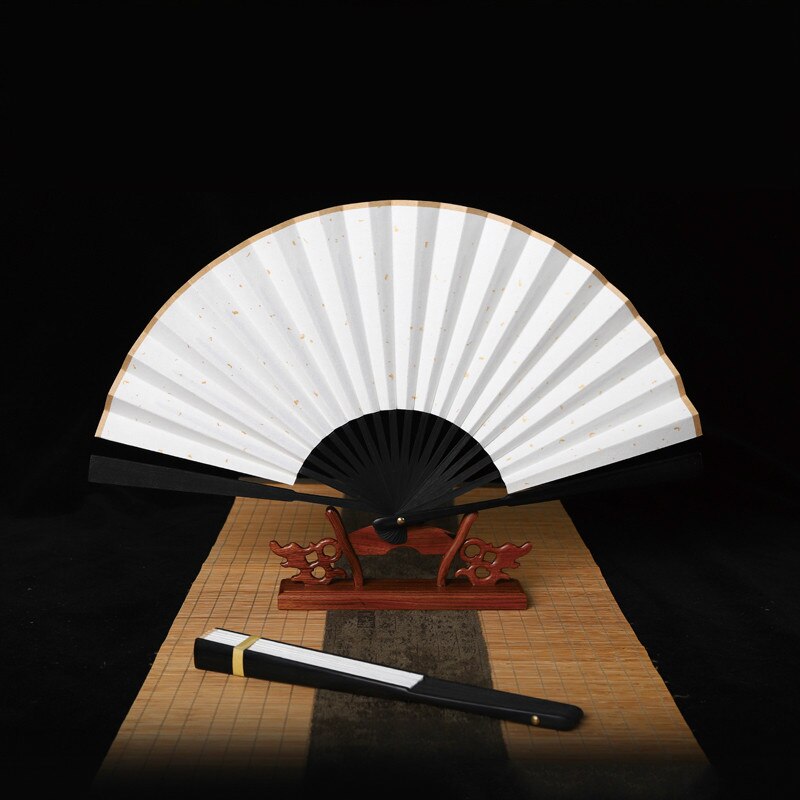 Chinese Brush Pen Calligraphy Paper Fan Ink Painting Creation Rice Paper Ventilador Blank Men/women Folding Xuan Paper Hand Fan