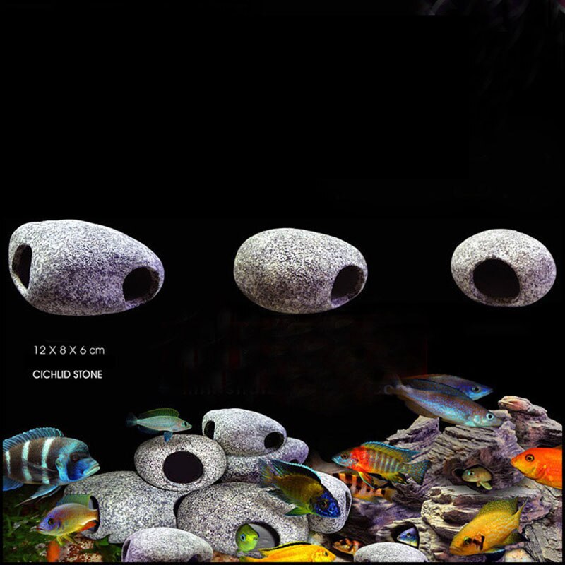 Ceramic Aquarium Cichlid Stone Rock Cave Stone Decoration Fish Tank Breeding Housing Shelter Ornament For Cichlid Fish