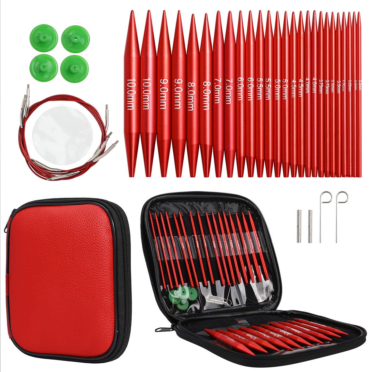 Circular Knitting Needles Set 26pcs Interchangeable Crochet Needles for Crochet Yarn Knitting Accessories Kit for Beginners: Style G