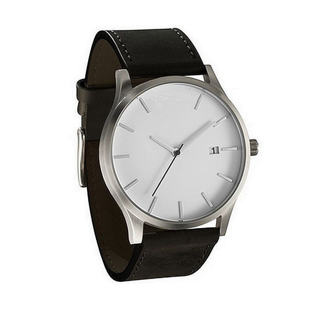 Montre-bracelet en cuir à Quartz pour hommes, discrète et minimaliste, de , adaptée à toutes les occasions, populaire,